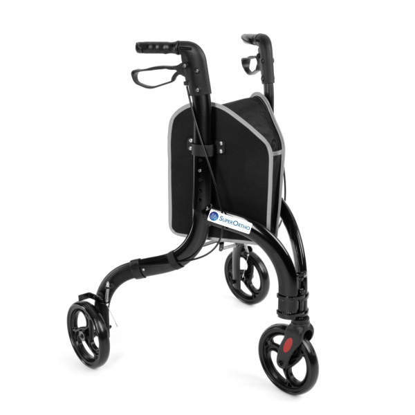 Rollator 3τροχο Black πτυσσόμενο - περιπατητήρας τροχήλατος με φρένα Αλουμινίου SuperOrtho Rollator 3τροχο Black πτυσσόμενο - περιπατητήρας τροχήλατος με φρένα Αλουμινίου SuperOrtho
